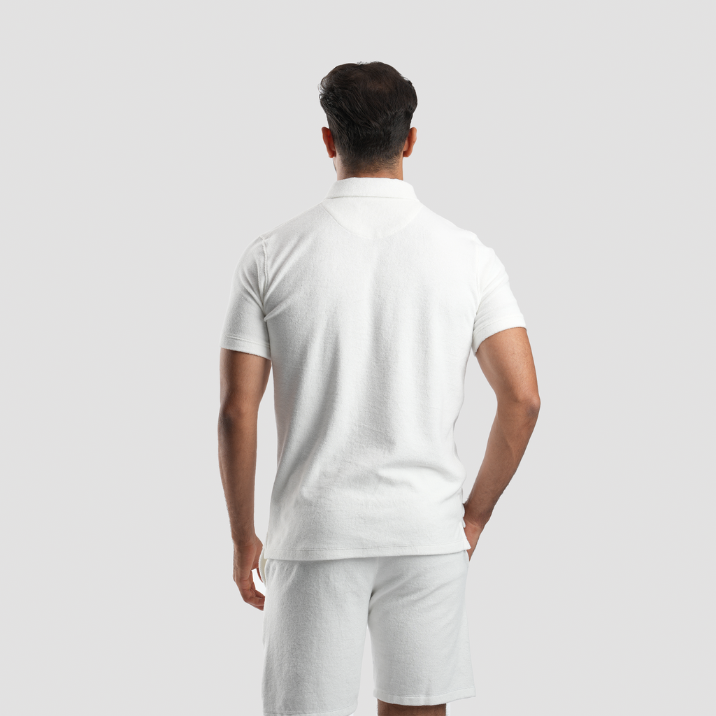 Men's Off-White Towel Polo Shirt-MPOB-01 - Naga Homme