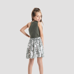 Leaf Print White Skirt-GSK-54S - Naga Homme