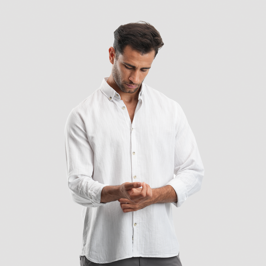 Grey*White Modern shirt (MSH585) - Naga Homme