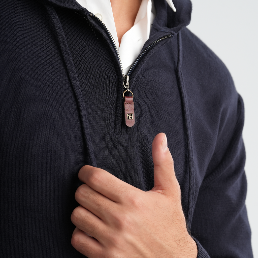 Men's Navy Hoodie-MPLFSH-28