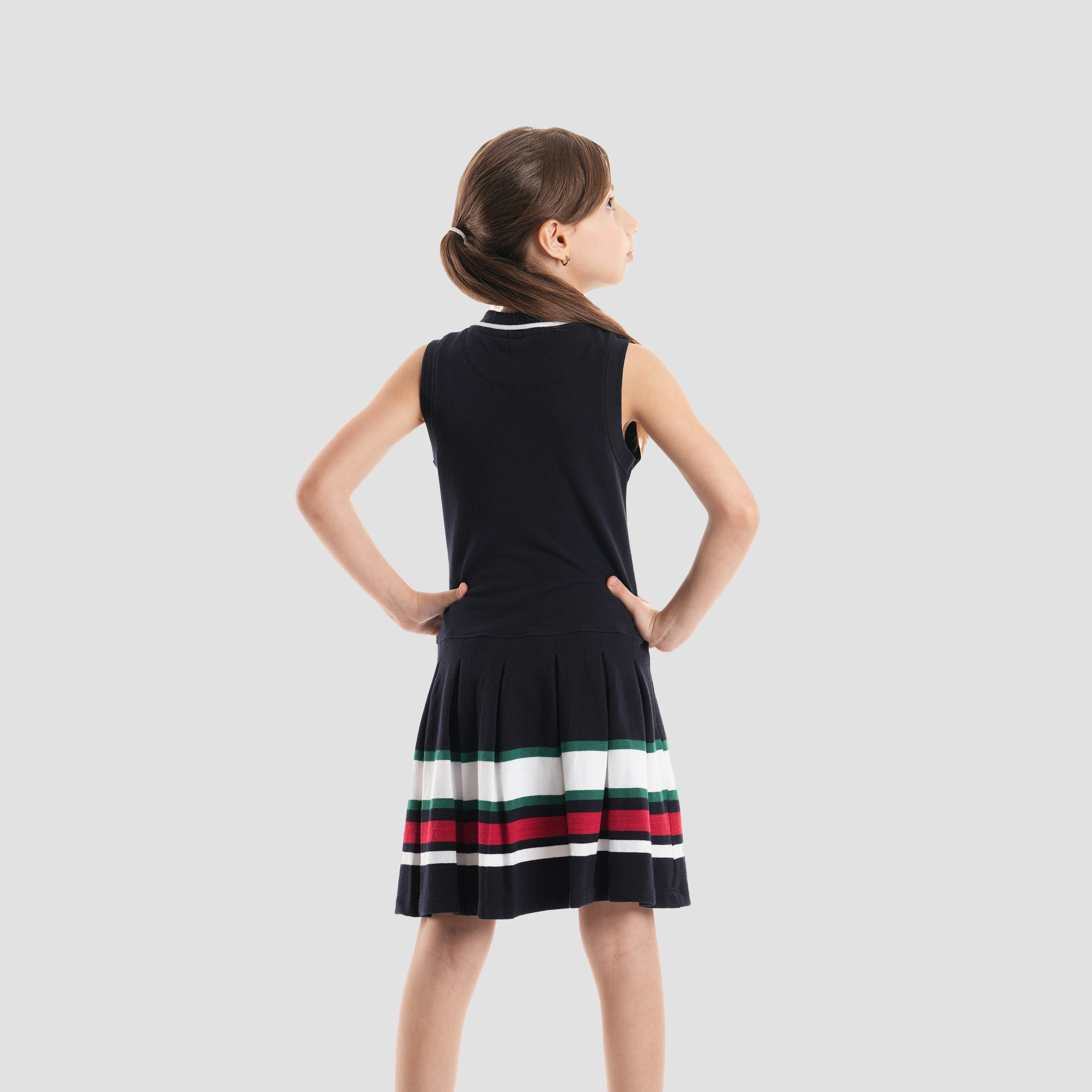 Navy Striped Dress-GDR-33S - Naga Homme