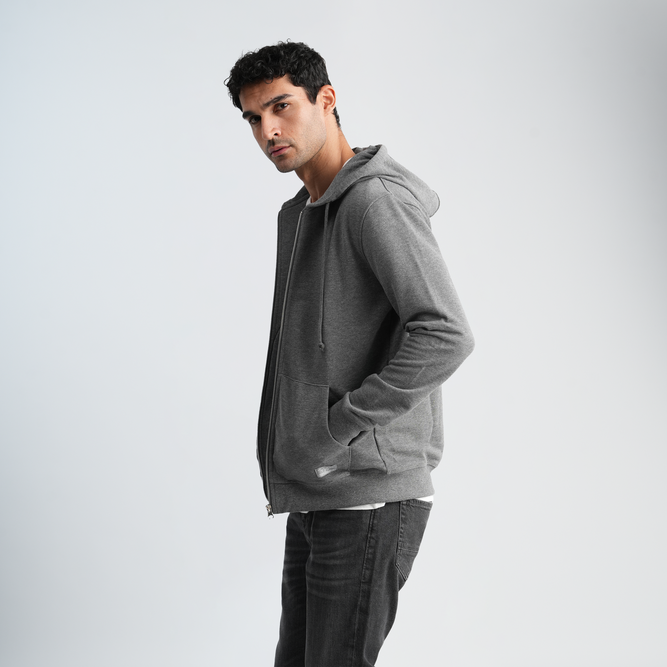 Men's Grey Hoodie-MSW-70