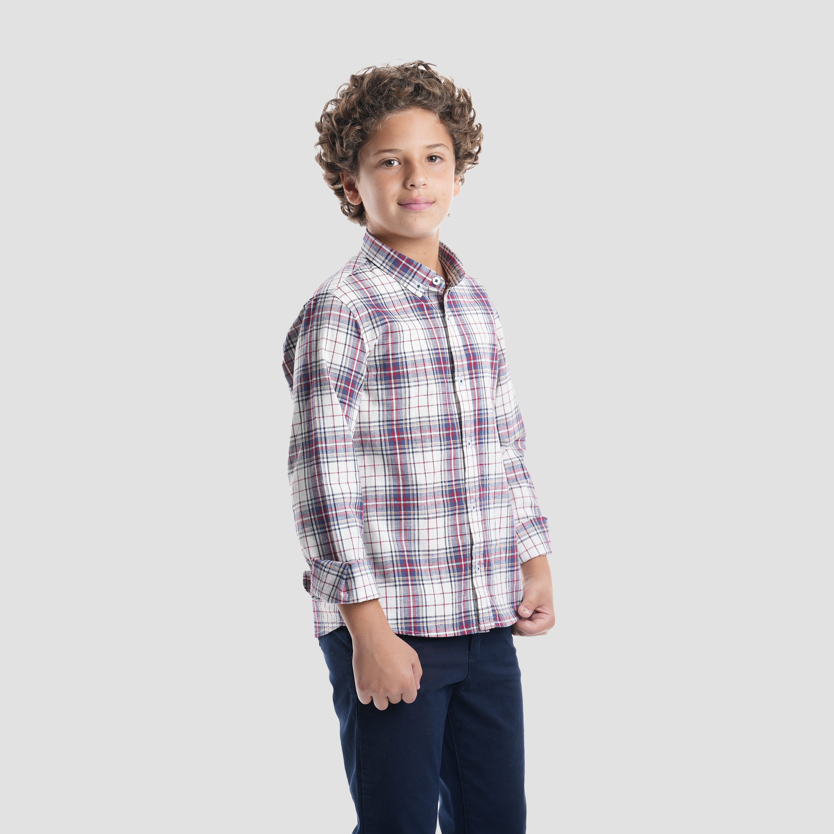 White*Blue Boys Shirt-BSH142 - Naga Homme