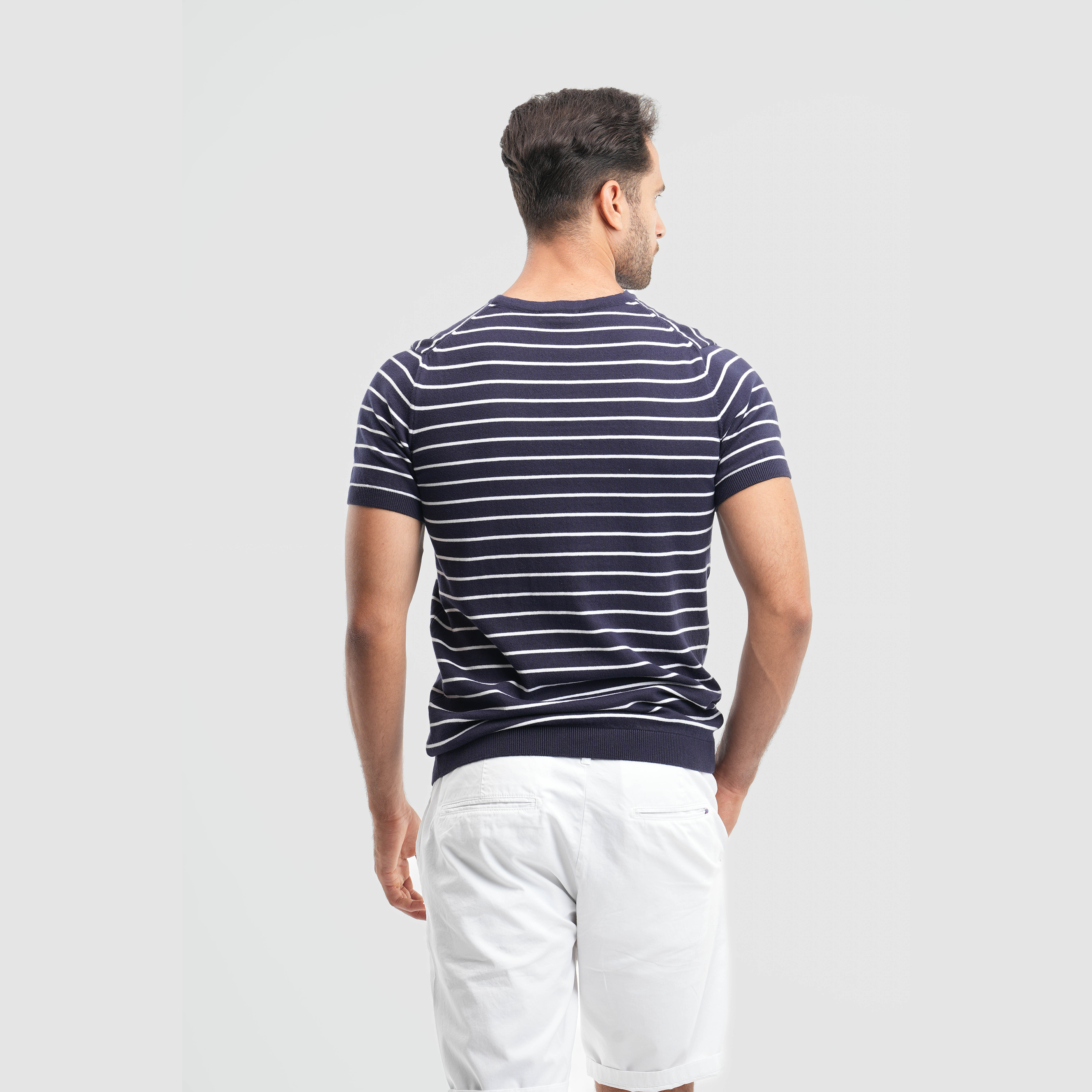 Men's Short sleeve navy polo-MPO137s
