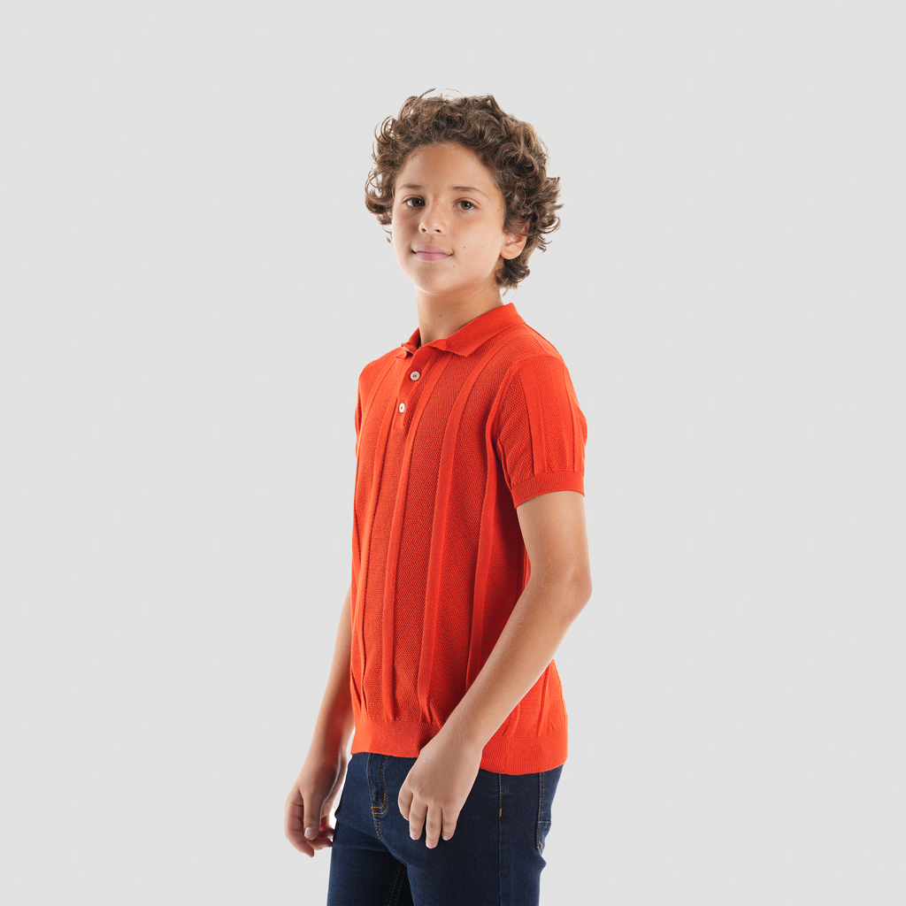 Boys' Orange Polo-BPO106S - Naga Homme