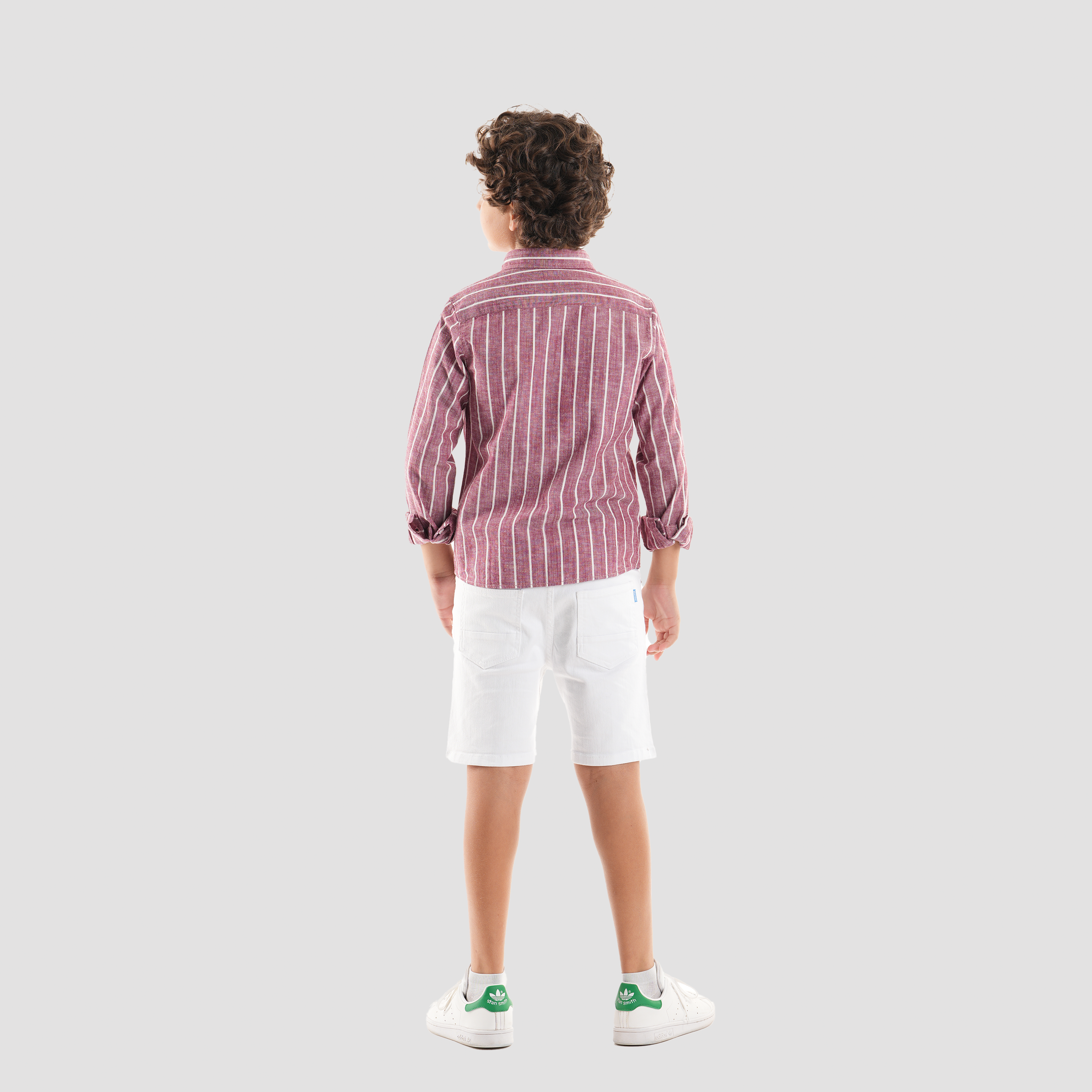 Boys' Dark Red Linen Shirt-BSH148S - Naga Homme