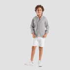 Boys' Grey Linen Shirt-BSH148S - Naga Homme