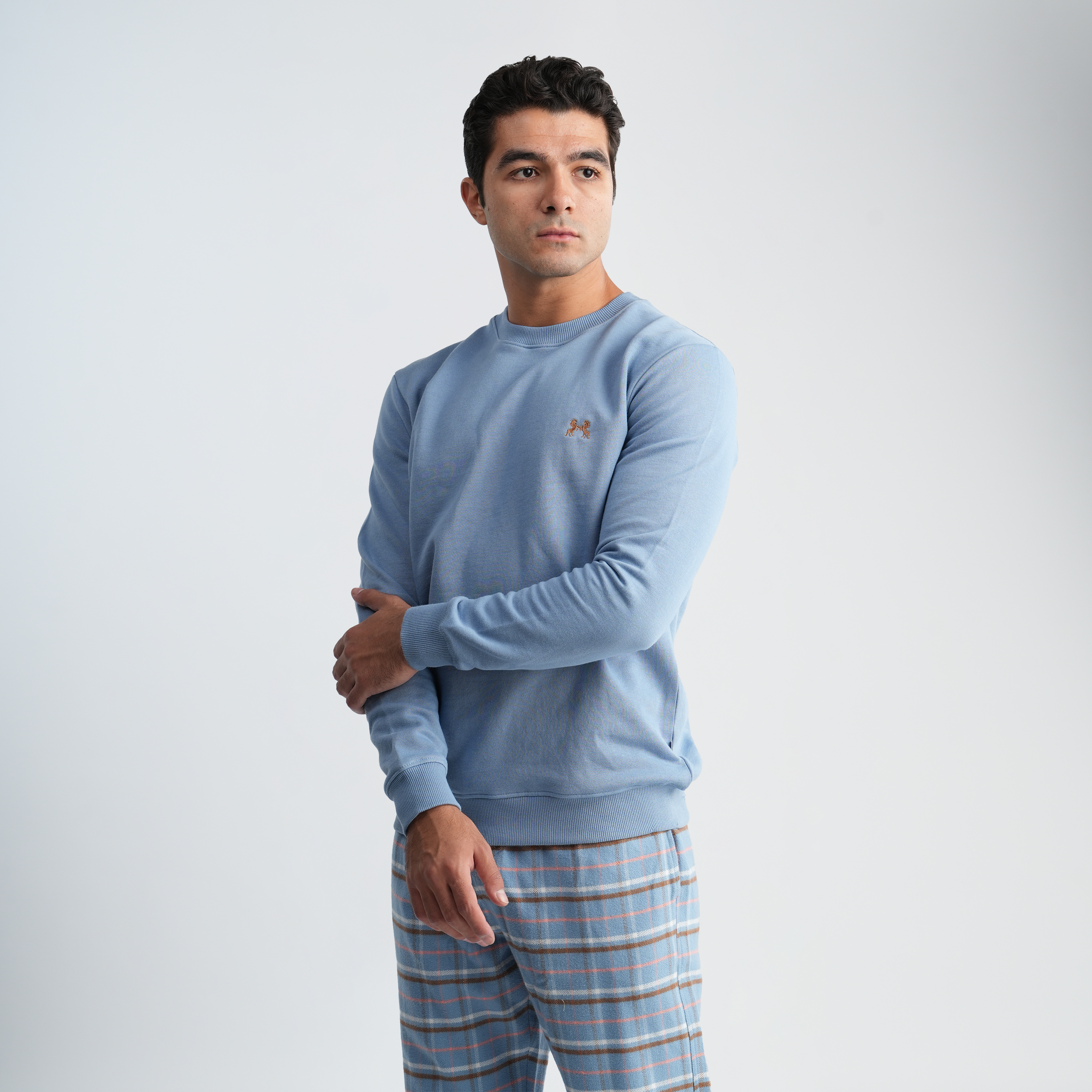 Soft Blue Pajama Set-MPJL178