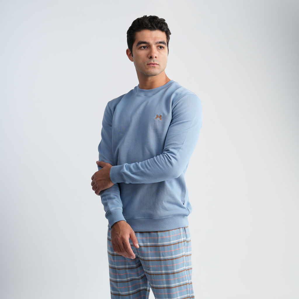 Soft Blue Pajama Set-MPJL178
