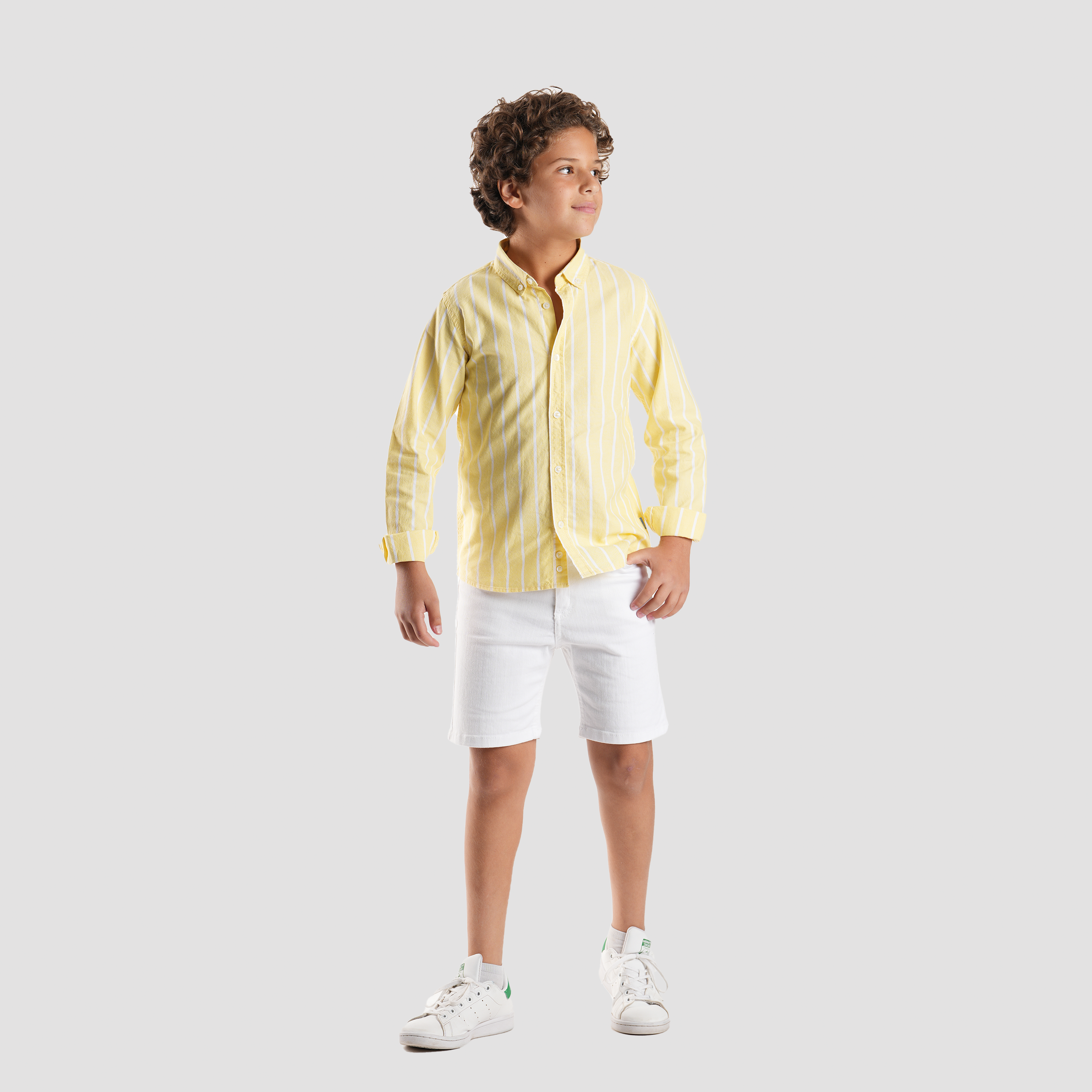 Boys' Yellow Striped Shirt-BSH156S - Naga Homme