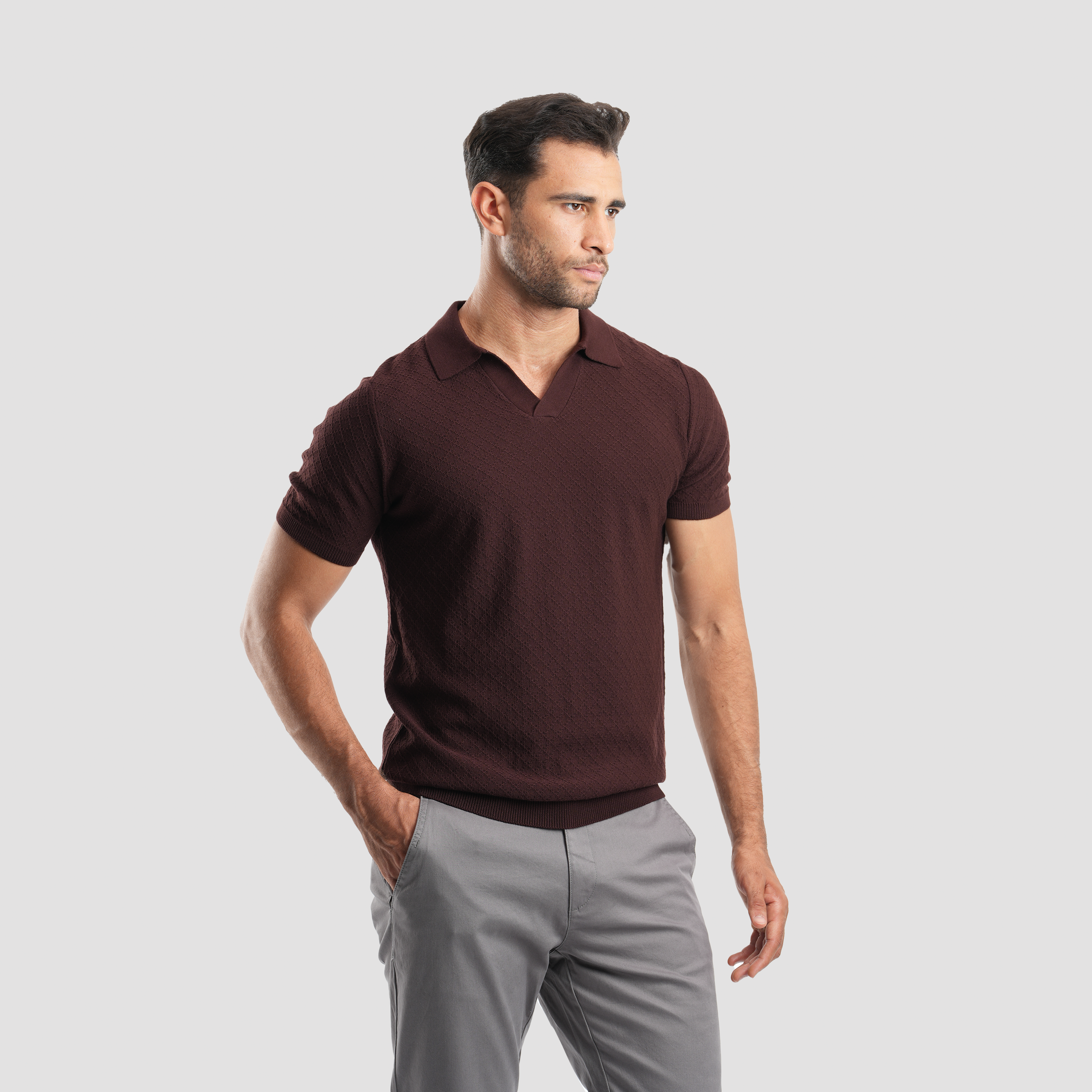 Dark Bordaux short sleeves Polo - MPO131s - Naga Homme Main image