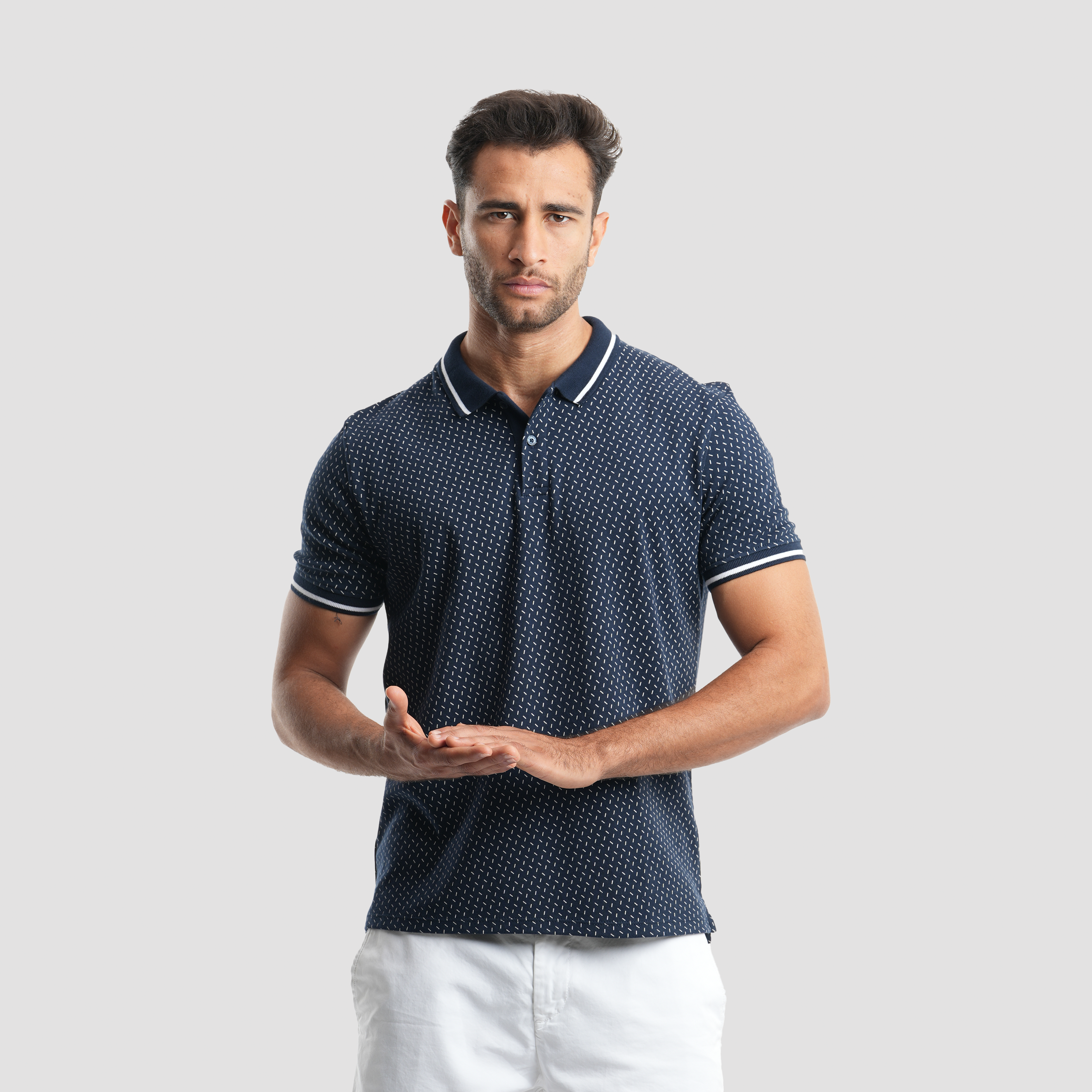Men's short sleeve navy polo-MPO-94s Secondary image