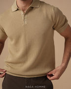 Men's Short sleeve Beige polo (MPO148)