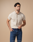Men's Short sleeve Beige polo (MPO154)