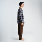 Navy*Brown Classic Pajama Set-MPJLC144