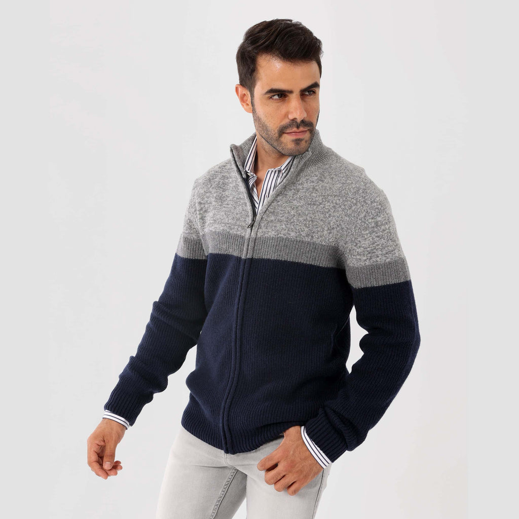 Navy Pullover-Jacket With Zipper(10) - nagahomme