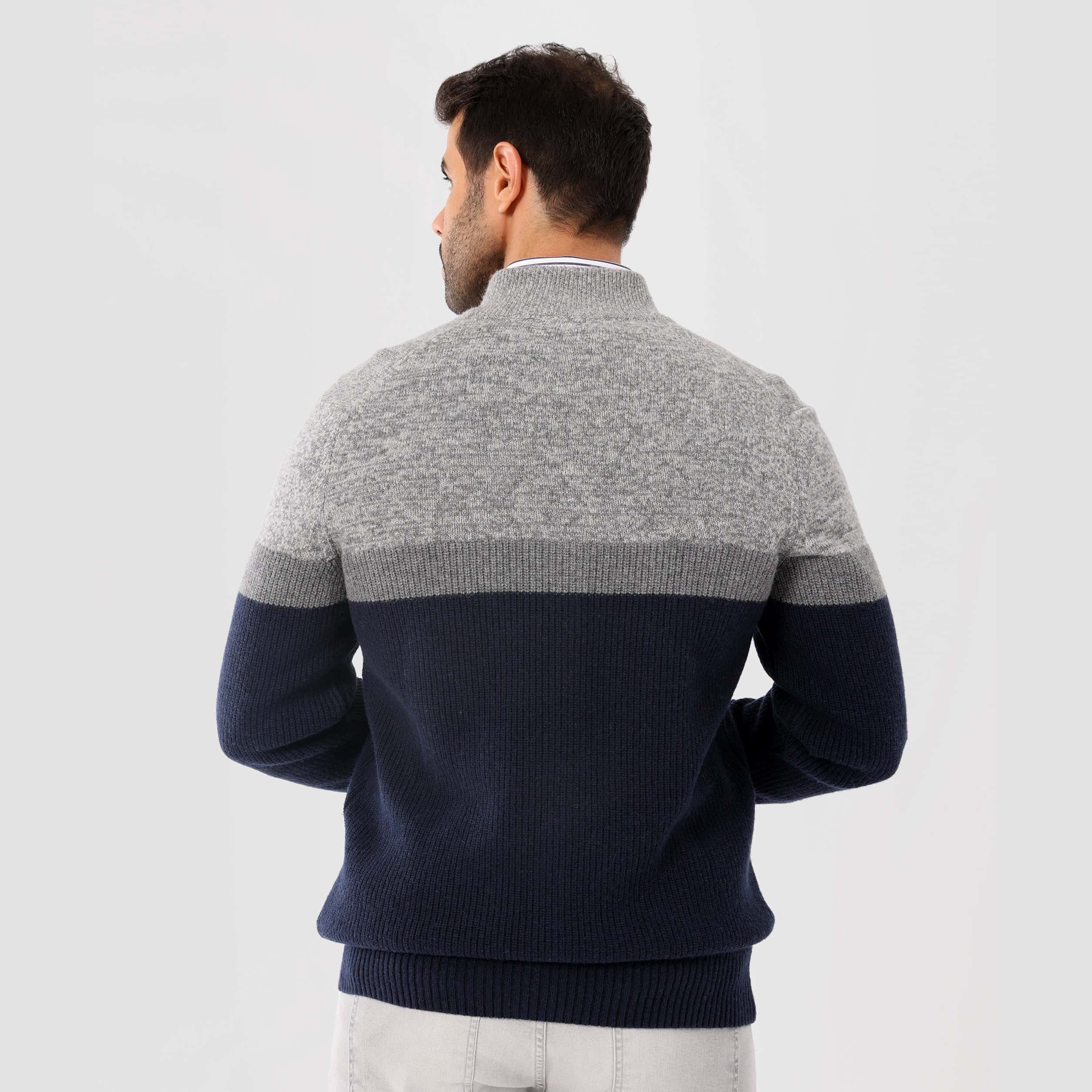 Navy Pullover-Jacket With Zipper(10) - nagahomme