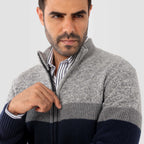 Navy Pullover-Jacket With Zipper(10) - nagahomme