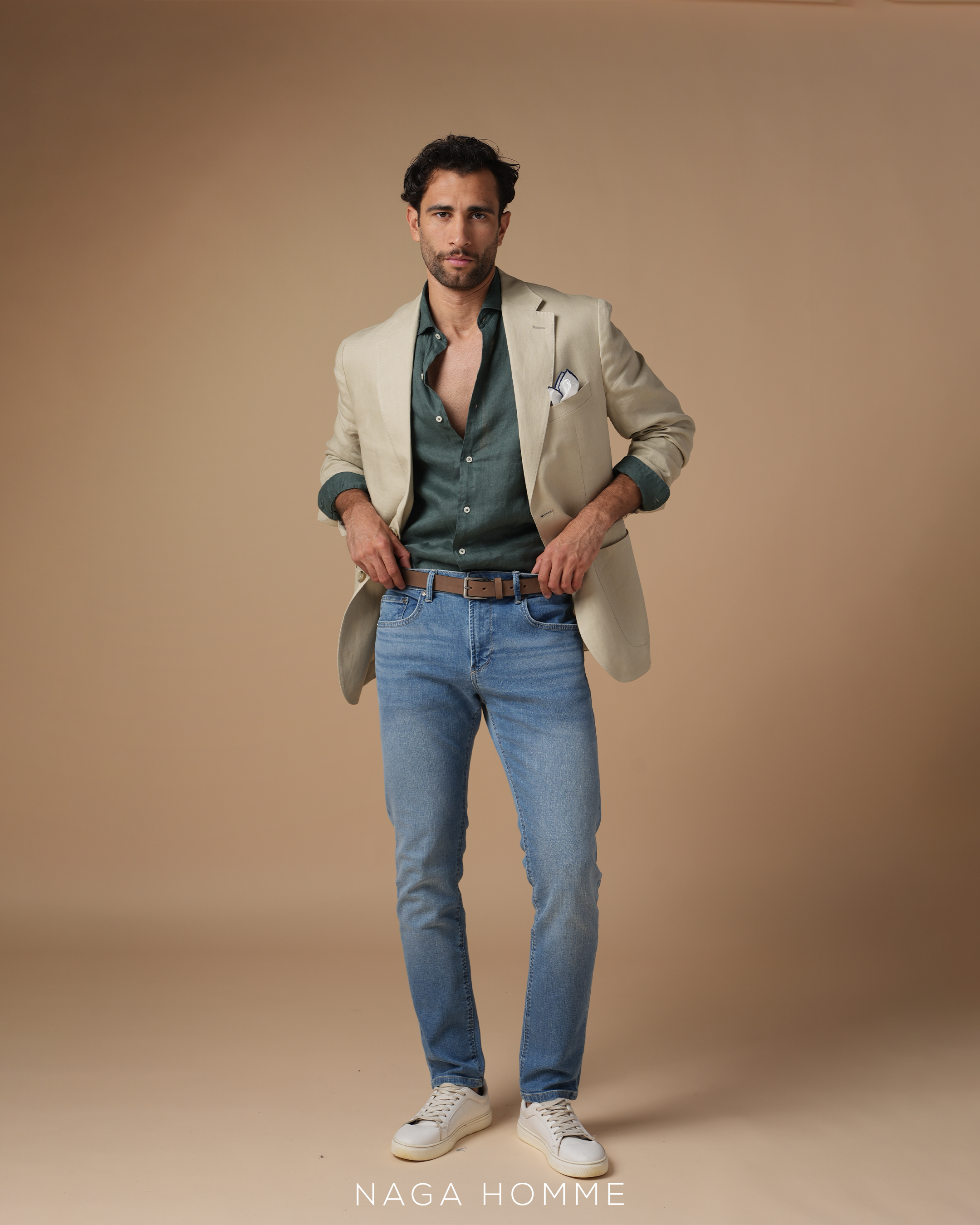 Light Beige Blazer Jacket - MJKC430 Secondary image