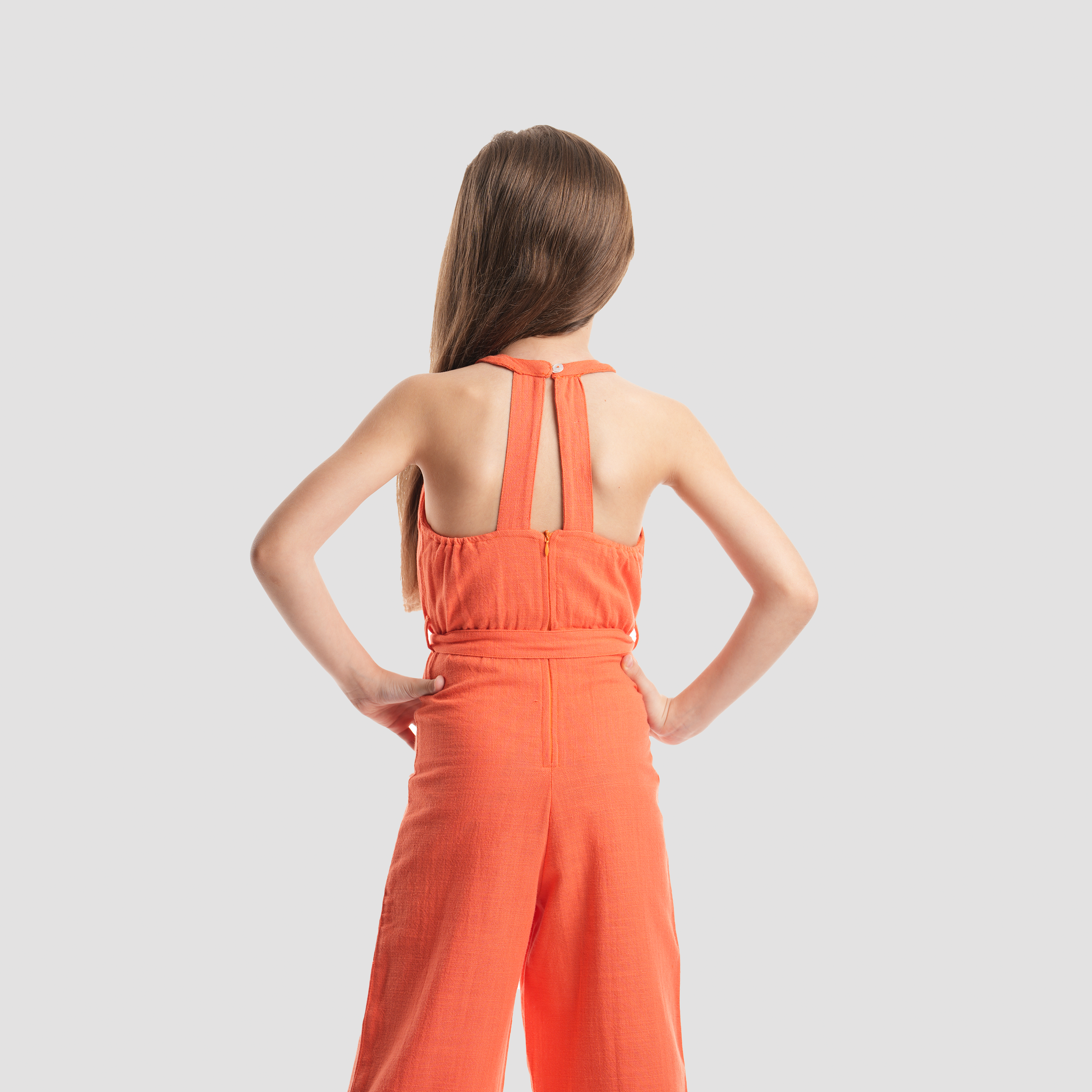 Orange Jumpsuit for Girls-GSP-21S - Naga Homme