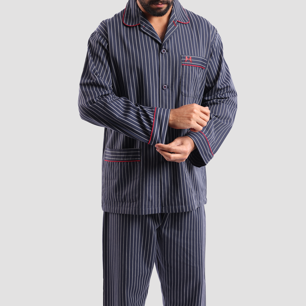 Strip Navy*White Classic Pajama(152) - Naga Homme