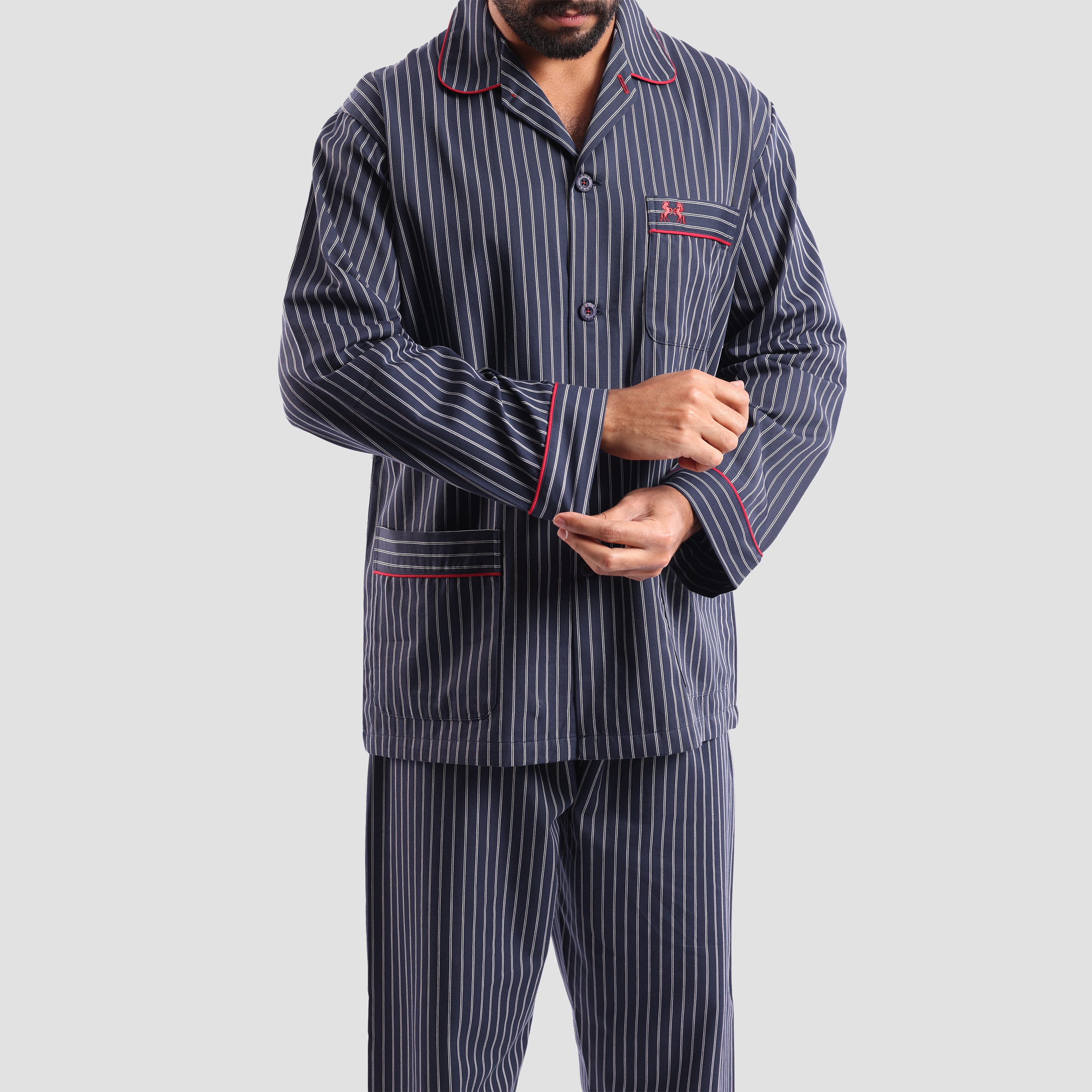 Strip Navy*White Classic Pajama(152) - Naga Homme