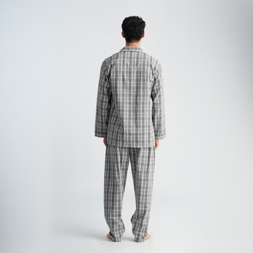 Men's Grey Classic Pajama Set-MPJLC151