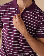 Bordeaux Striped Men’s Polo – (MPO143)