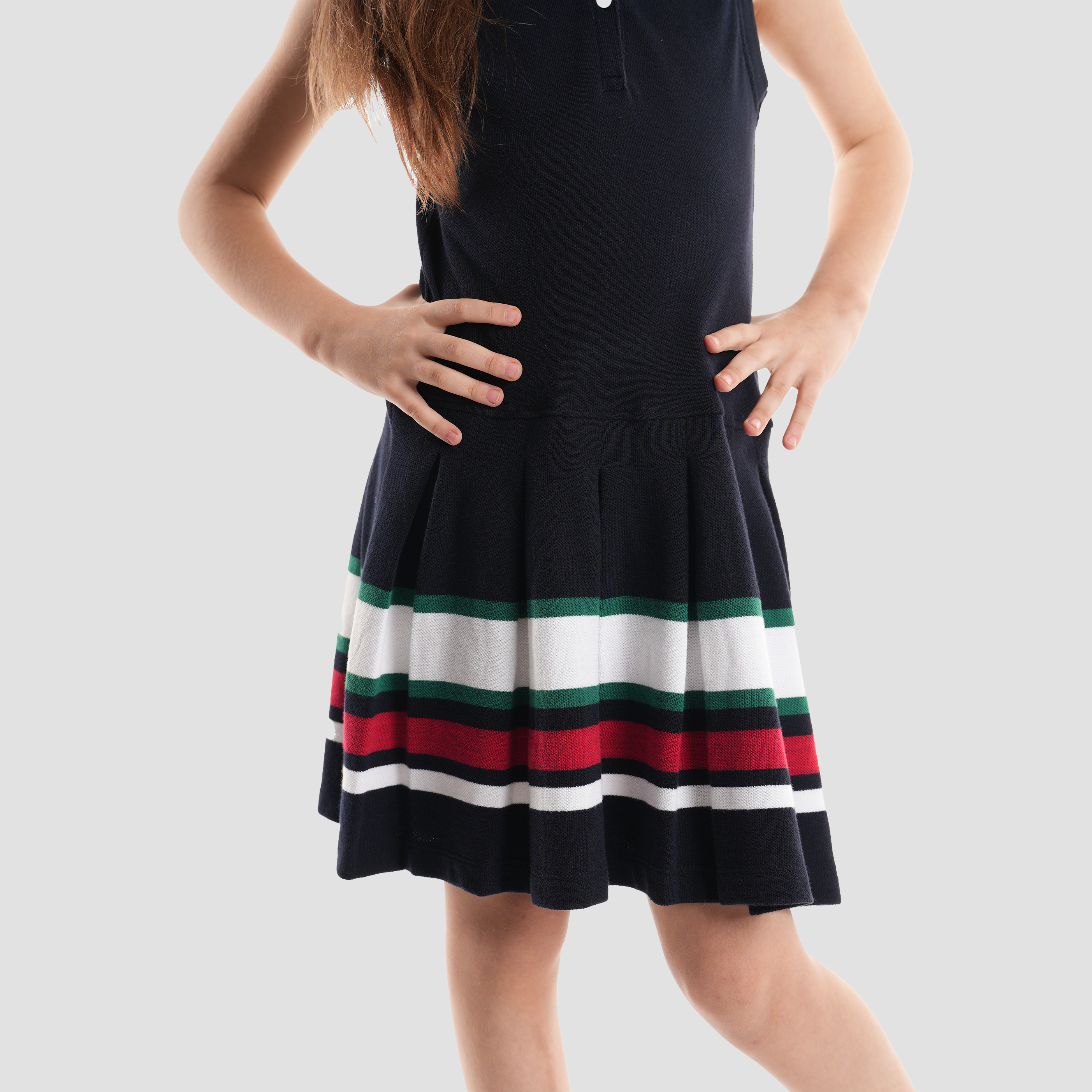 Navy Striped Dress-GDR-33S