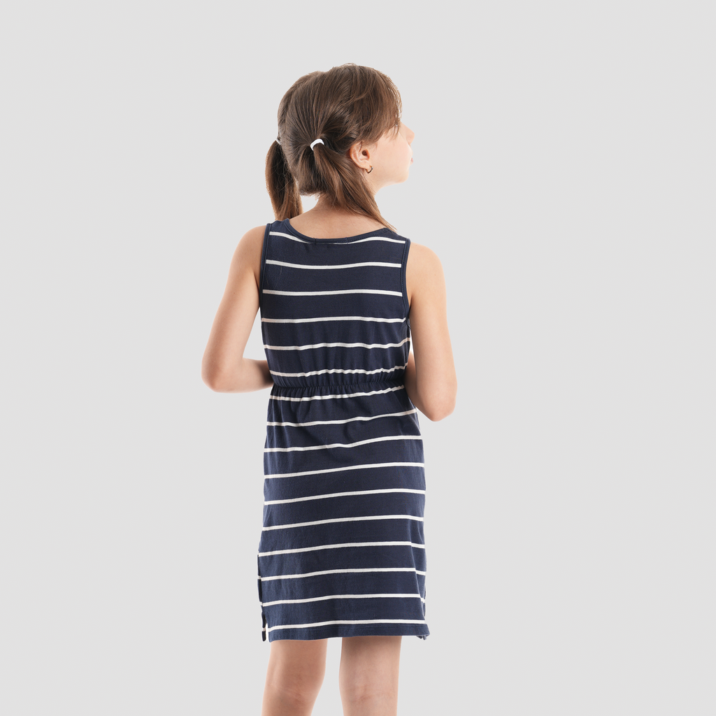 Navy Striped Dress-GDR-46S - Naga Homme