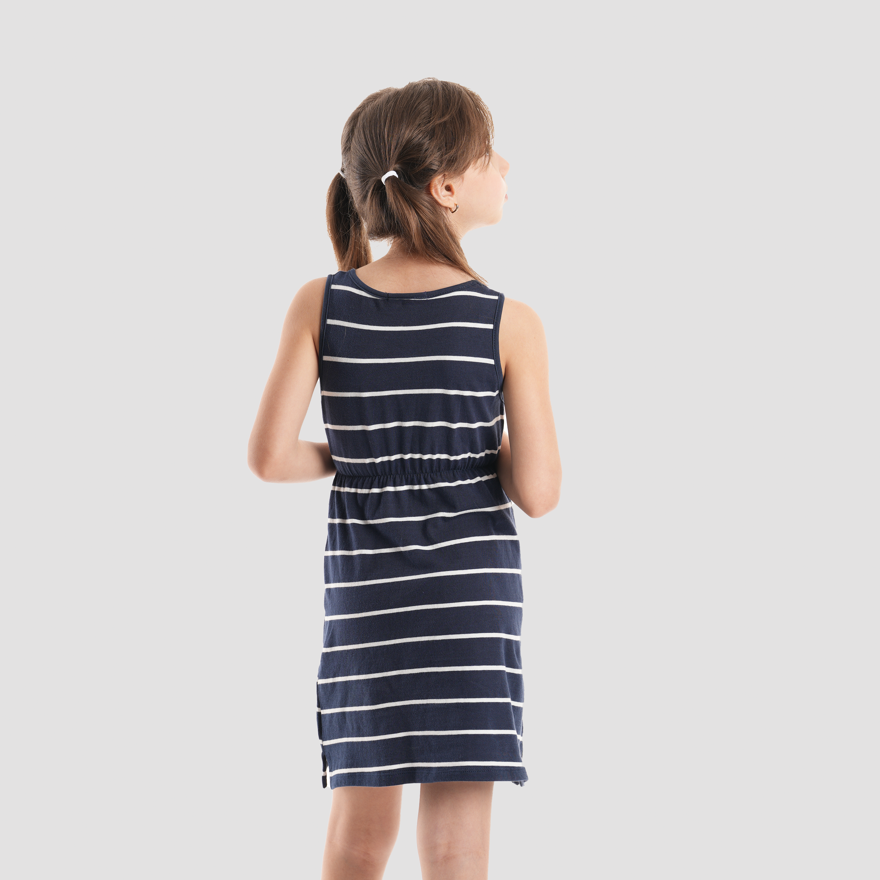 Navy Striped Dress-GDR-46S - Naga Homme