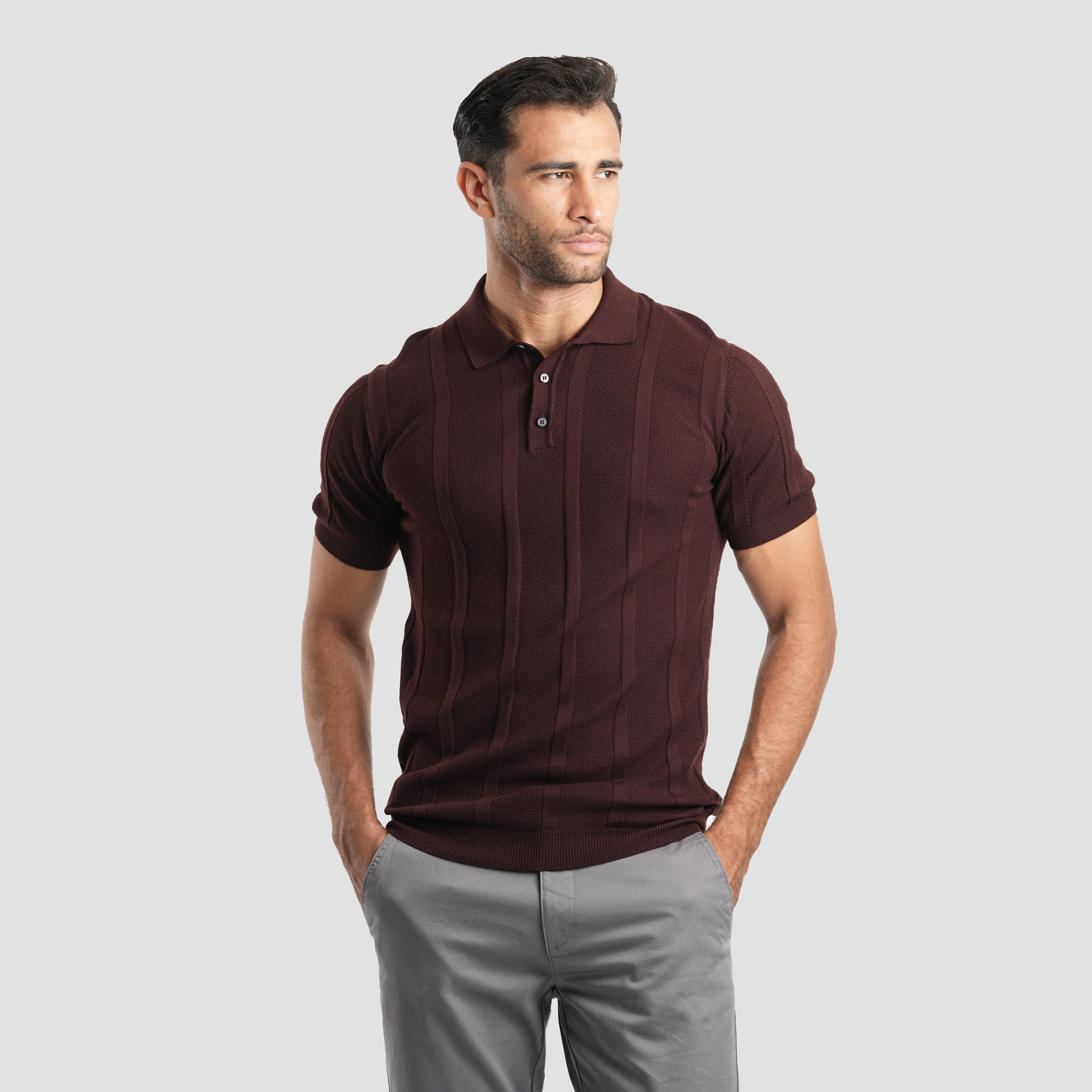 Men's Short sleeve Burgandi polo-MPO132s Secondary image
