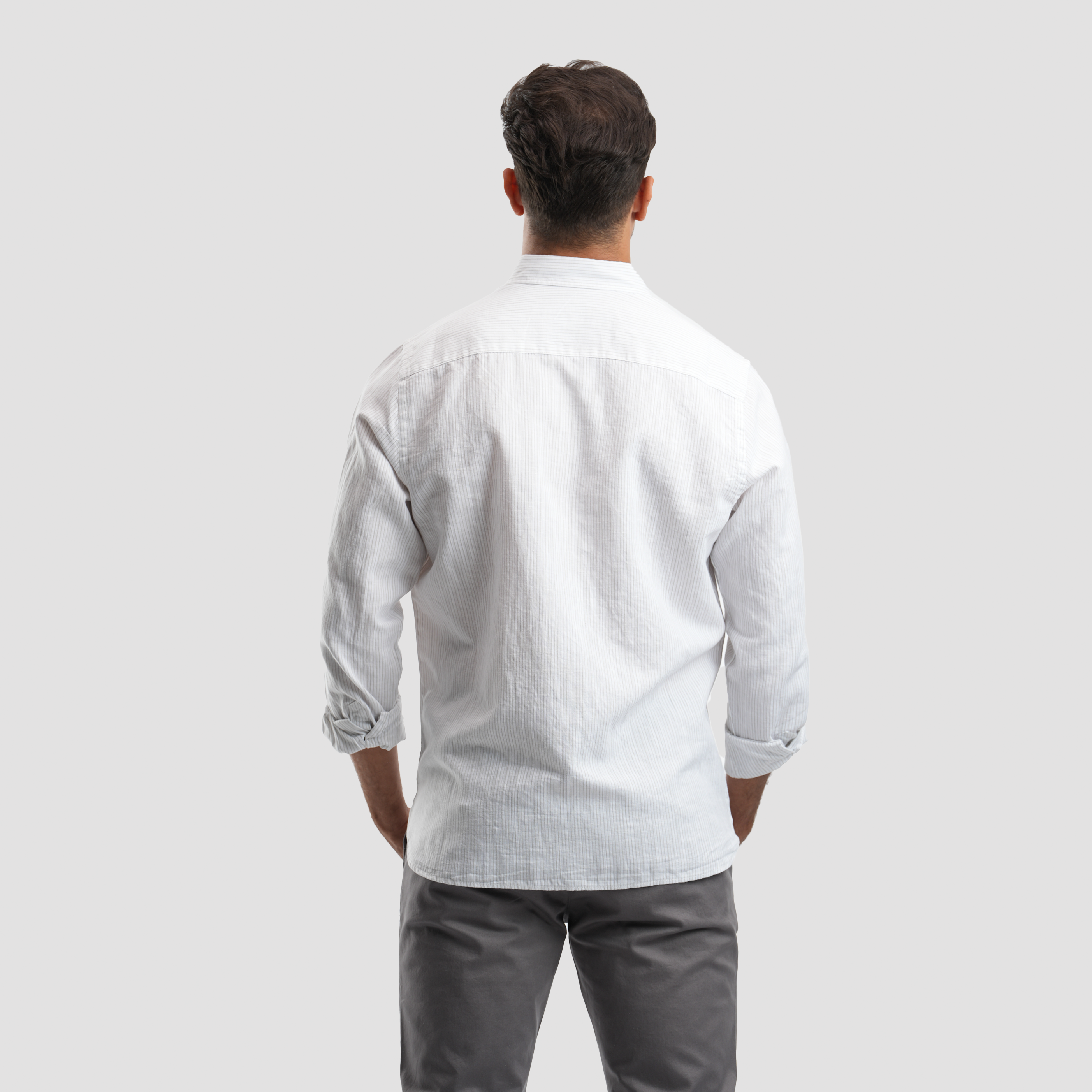 Grey*White Modern shirt (MSH585) - Naga Homme