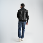 Men's Black Leather Jacket-MLJ-49