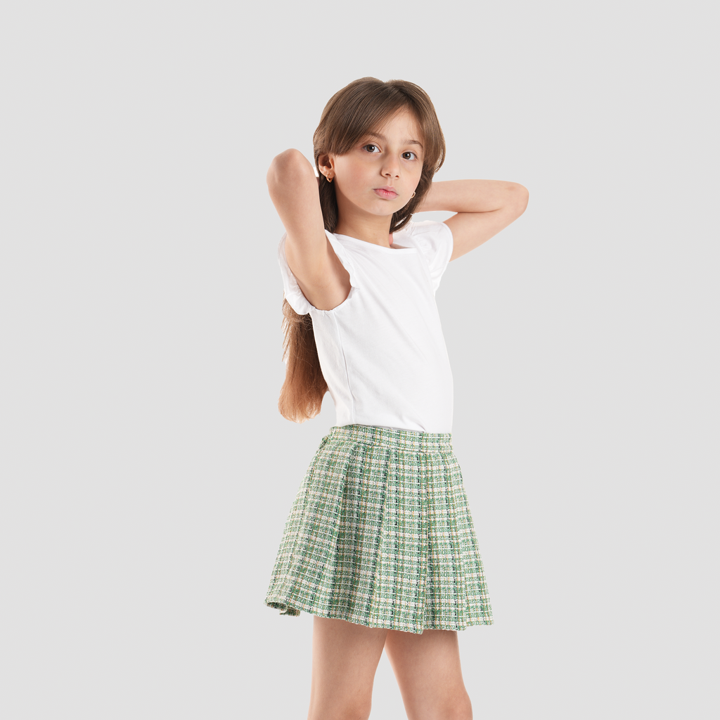 Green Skirt for Girls-GSK-51 - Naga Homme