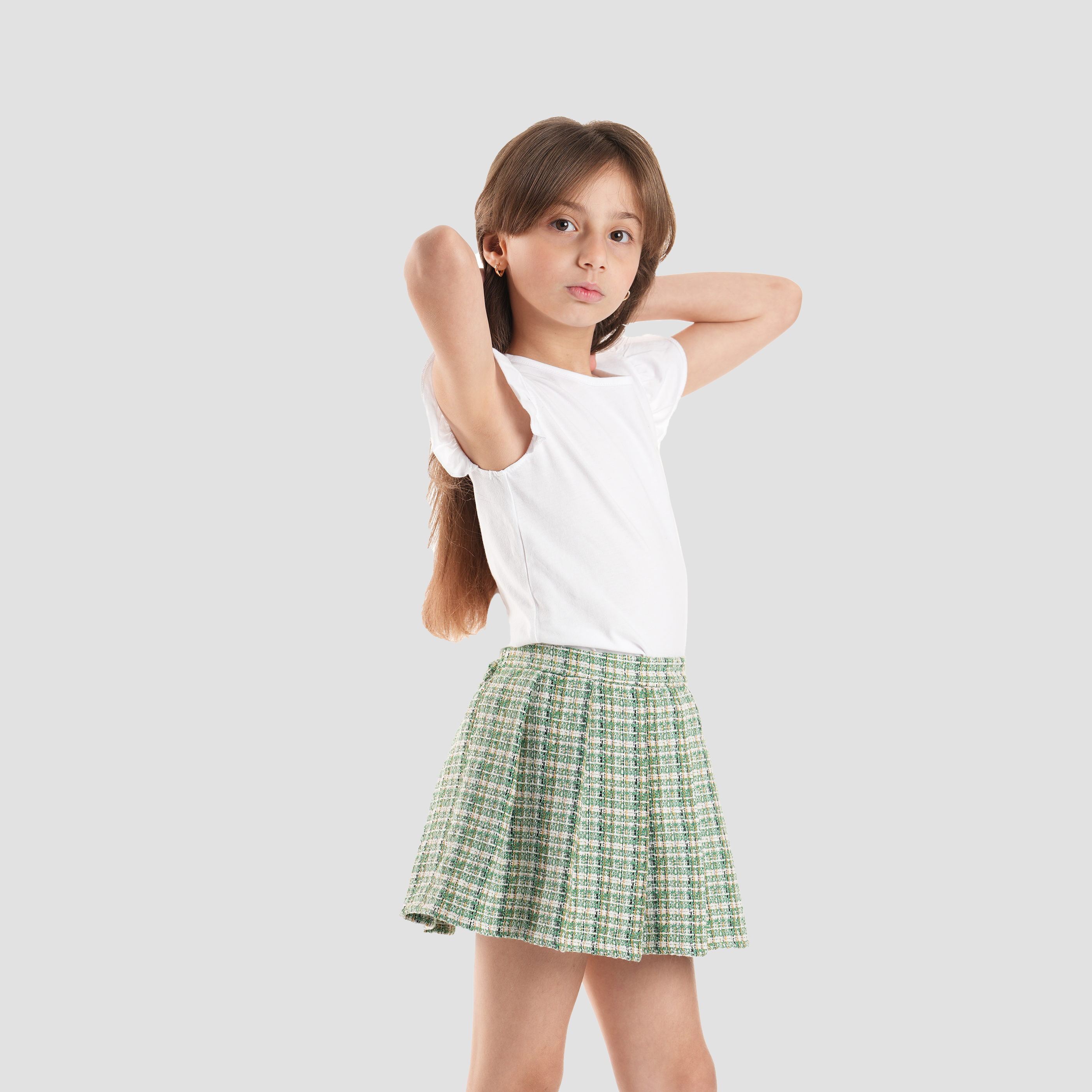 Green Skirt for Girls-GSK-51 - Naga Homme