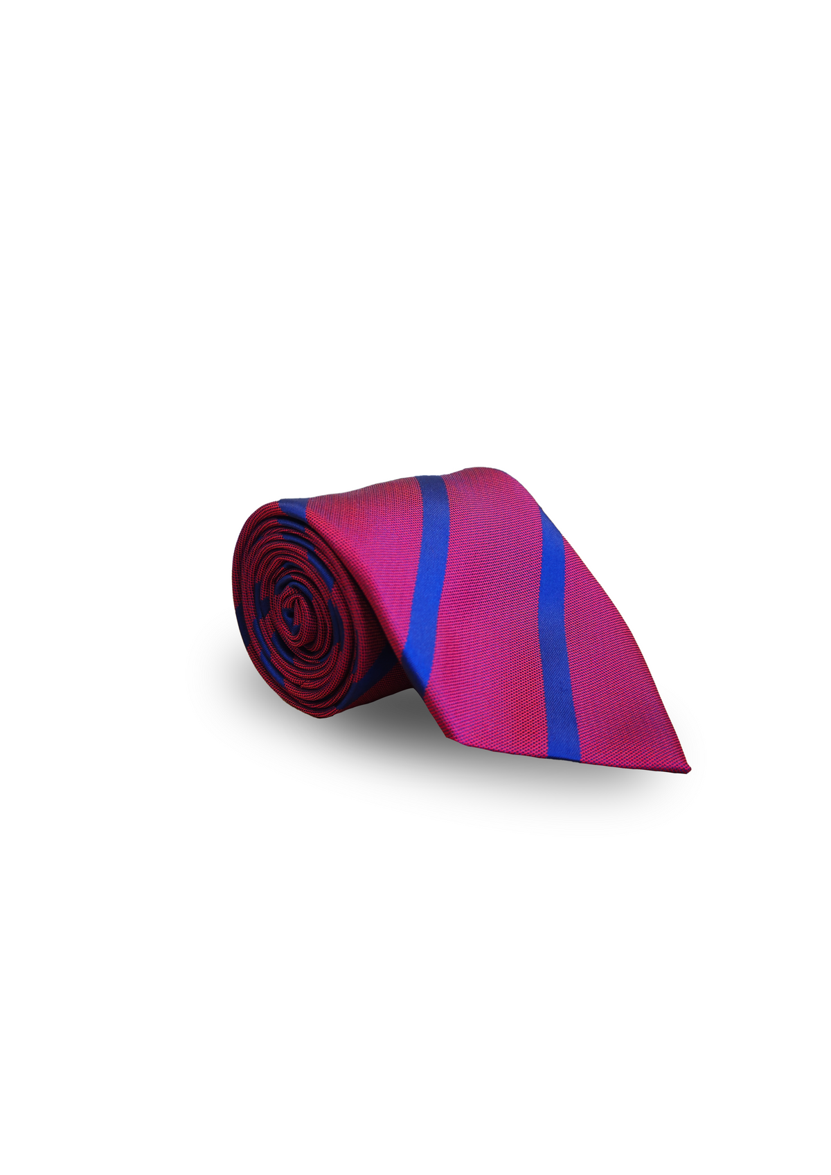 Striped Red and Blue Polyester Tie-MTIE-06