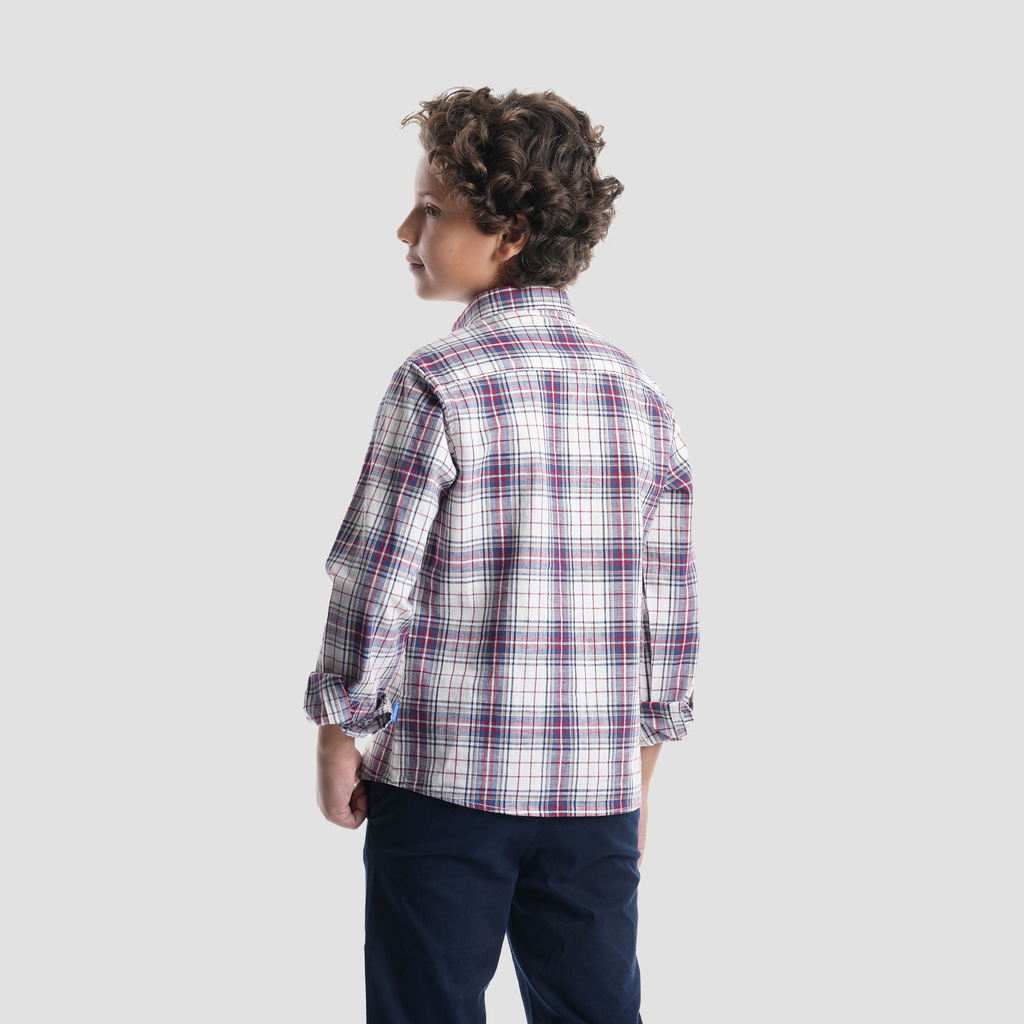 White*Blue Boys Shirt-BSH142 - Naga Homme