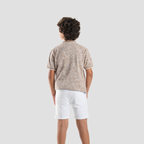 Boys' Beige Printed Polo-BPO-97S - Naga Homme