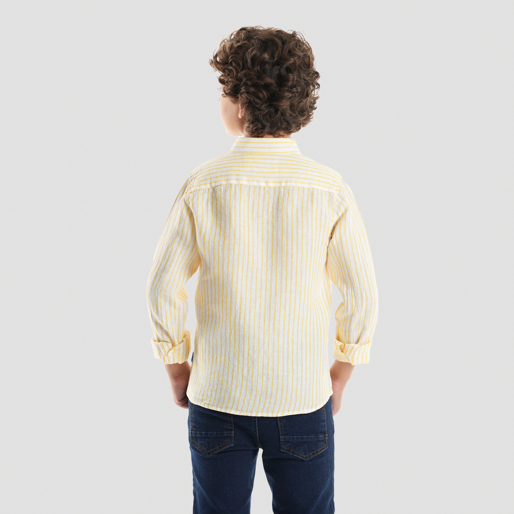 Boys' Yellow Linen Shirt-BSH157S - Naga Homme