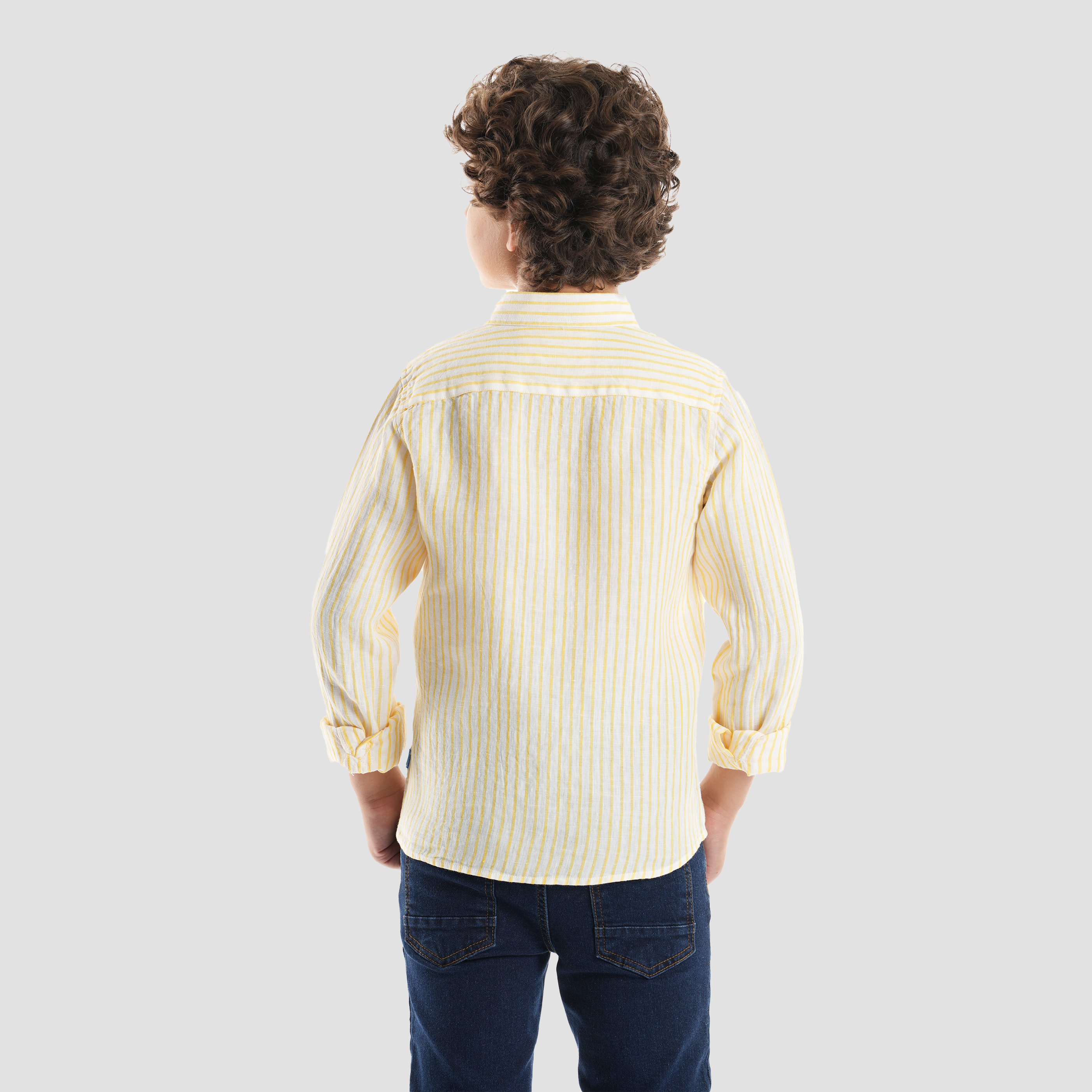 Boys' Yellow Linen Shirt-BSH157S - Naga Homme