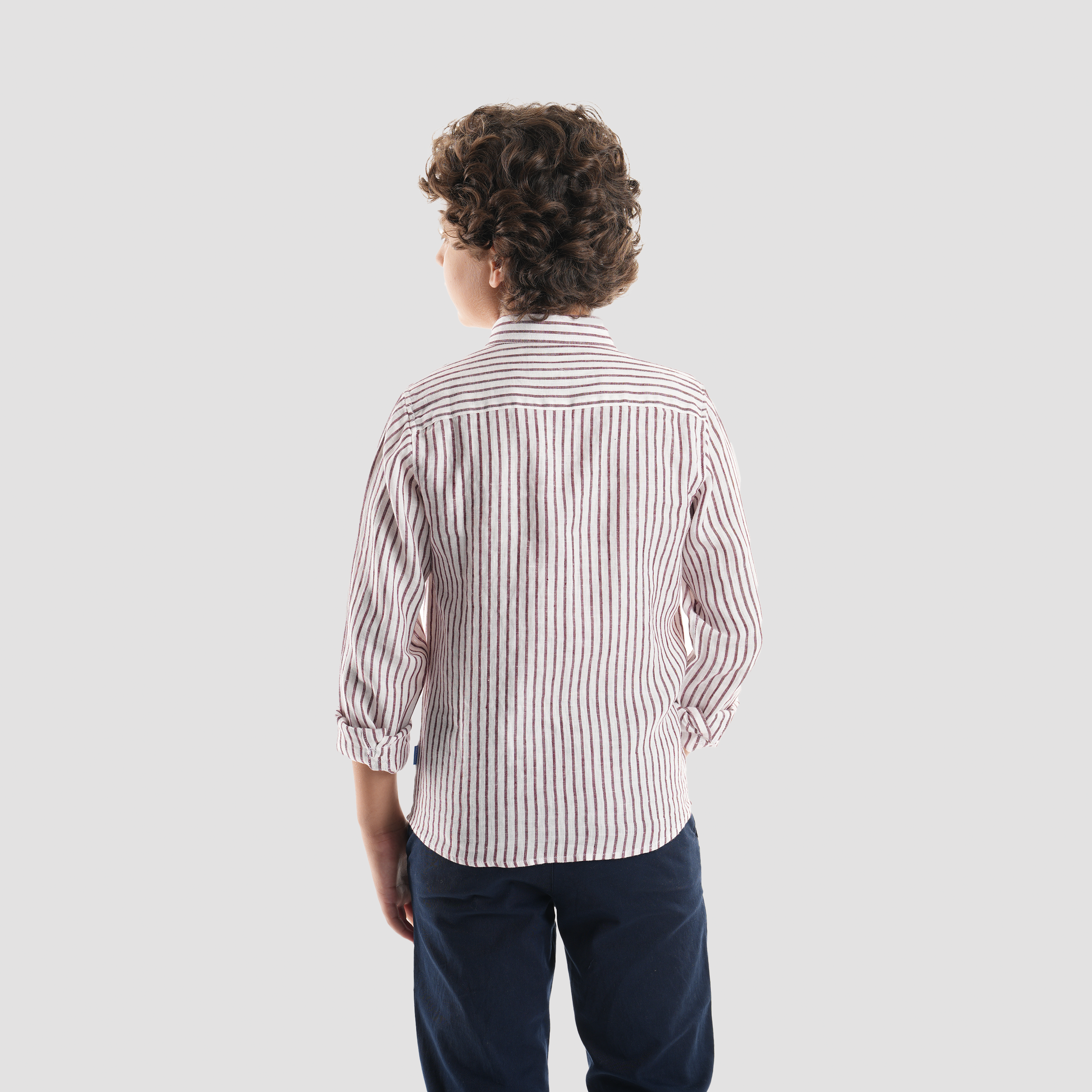 Boys' Striped Linen Shirt-BSH157S