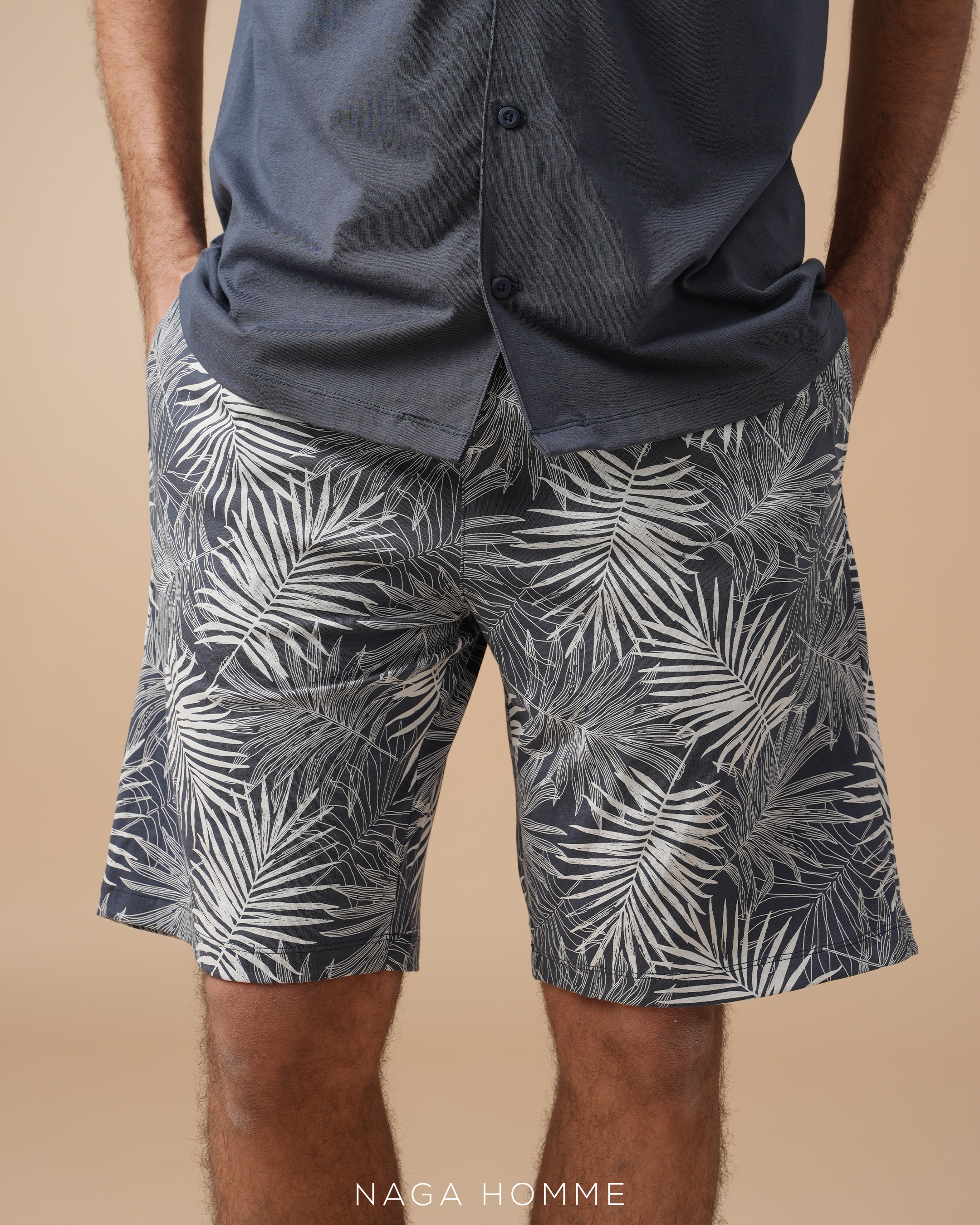 Navy Short Pajamas-(MPJS-79)