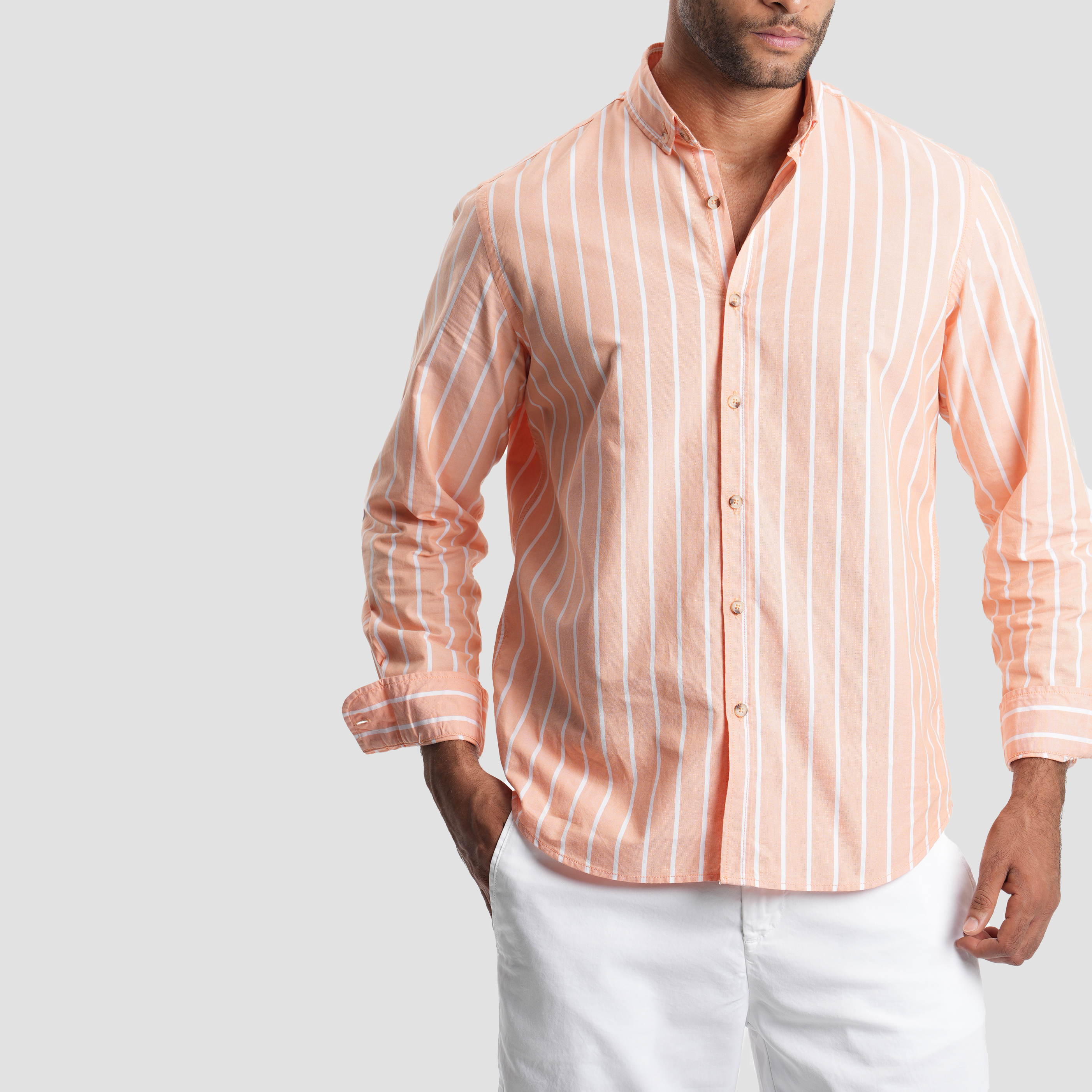 Orange Striped Shirt (MSH0116)
