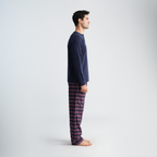 Men's Navy Pajama Set-MPJL143