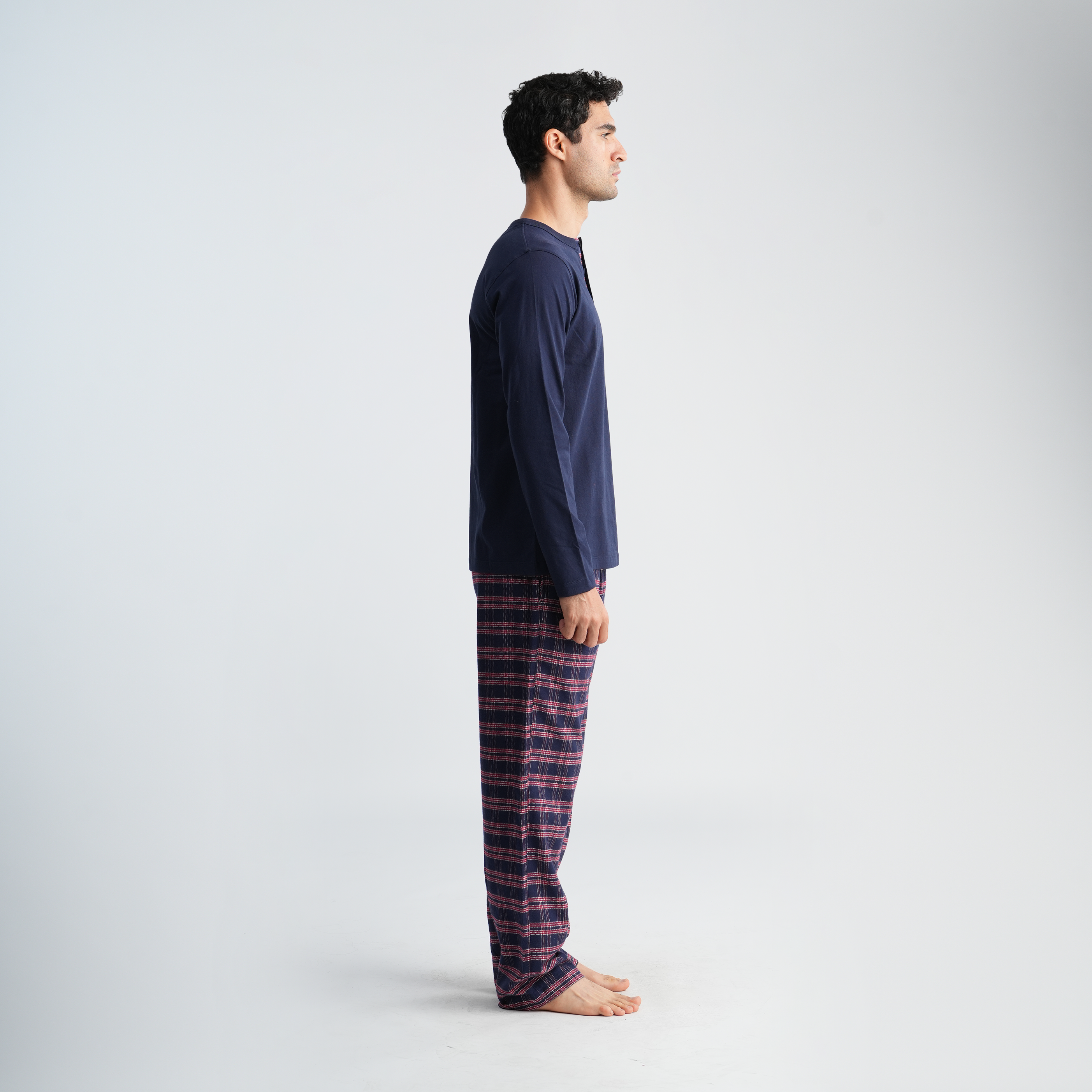 Men's Navy Pajama Set-MPJL143