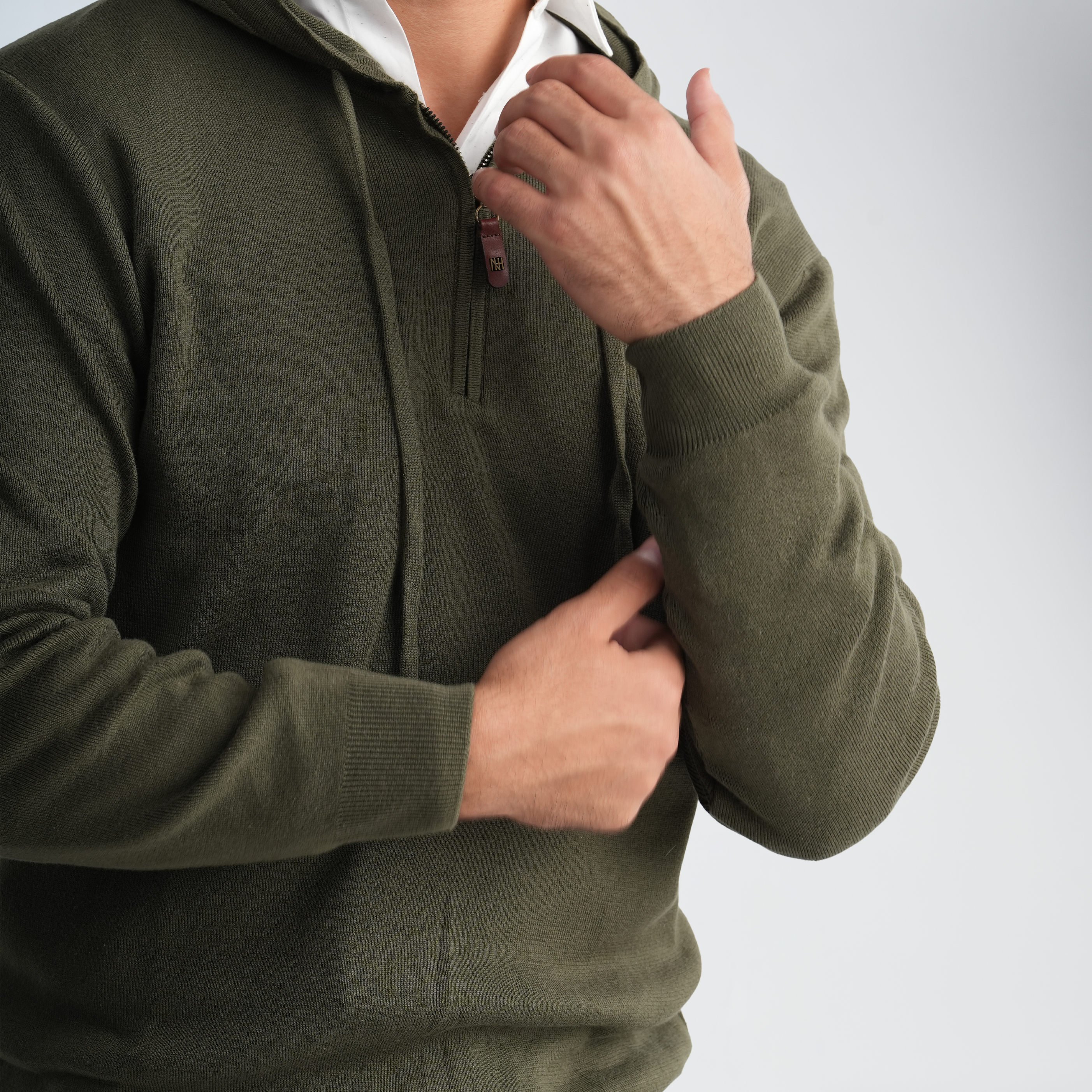 Men's Olive Hoodie-MPLFSH-28