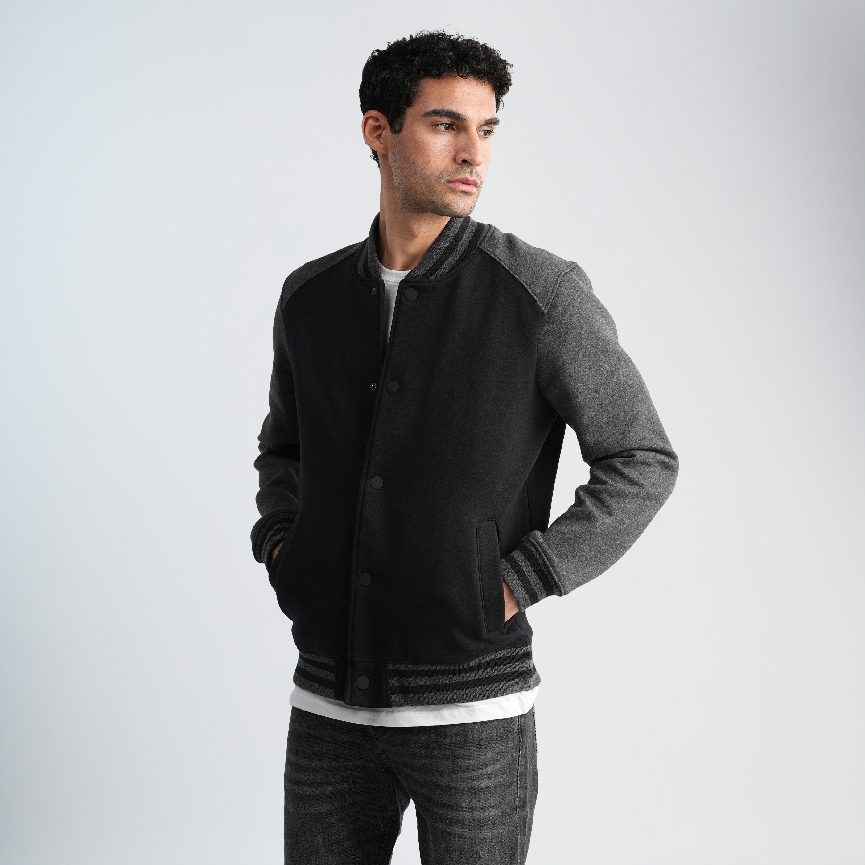 Men's Black*Grey Jacket-MSW-68 Main image
