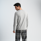 Men's Grey Plaid Pajama Set-MPJL187