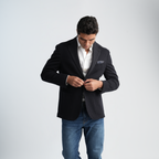 Striped Navy Blazer-MJKC412